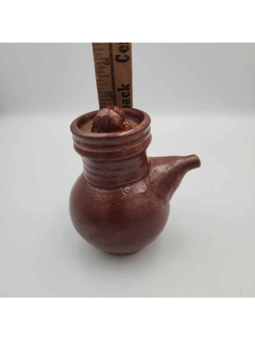 Vintage Japanese Ceramic Pottery Tea Pot Saki Oil Tamari Holder Handmade Stamped